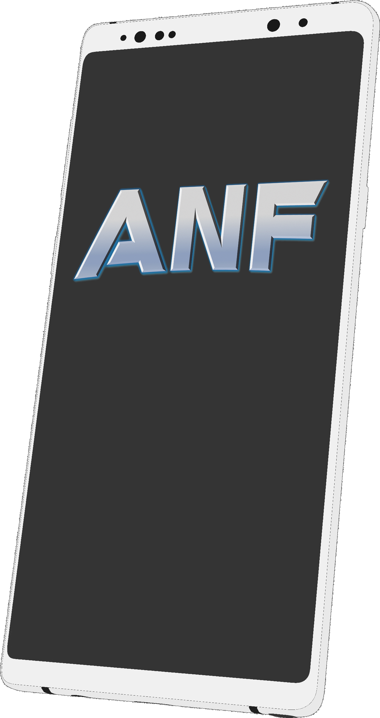 phone mockup with ANF logo on it